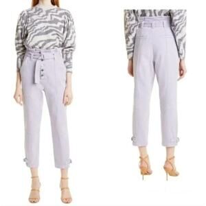Ted Baker 25 Lavender High Waist Paperbag Tapered Crop Jeans Flint